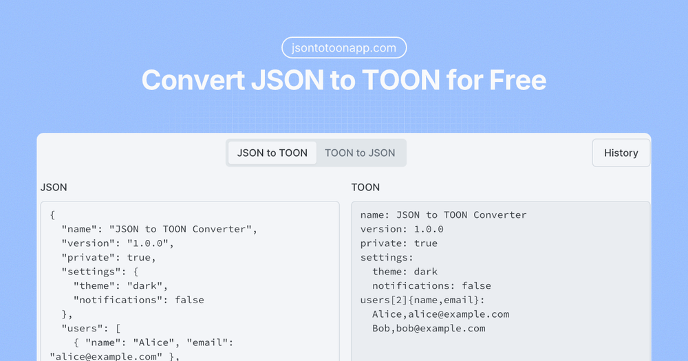 image of JSON to TOON Converter image of JSON to TOON Converter
