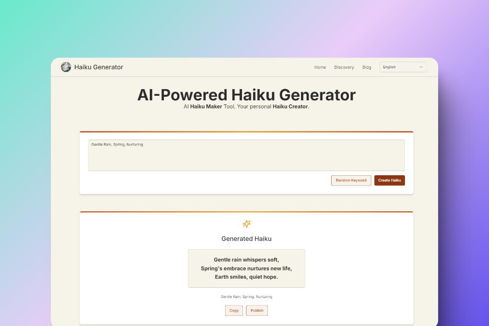 image of AI Haiku Generator image of AI Haiku Generator